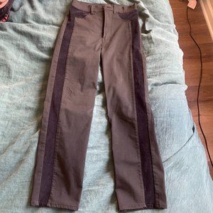 Express / Black Pants with Velvet Stripe Detail